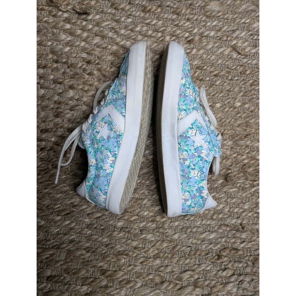Converse Shoes Womens 8 Breakpoint Floral Low Top Lace Up Sneakers 555952C Teal - Picture 6 of 10